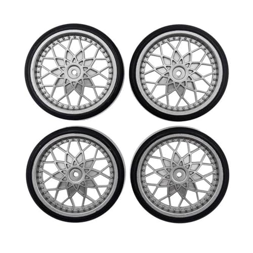 PLOQAZEH Für WPL Für D12 Für D42 RC Truck Modifikationsteile Kinderspielzeug Gummi-Driftreifen Glatze Reifen Radnaben-Kits RC Buggy Reifen(White) von PLOQAZEH