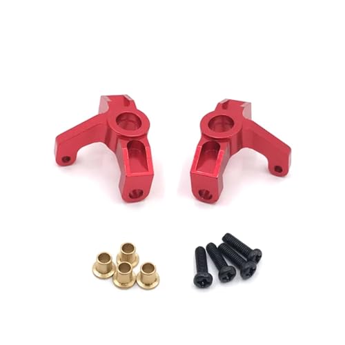 PLOQAZEH Für Wltoys 1/14 144010 144001 144002 1/12 124016 124017 124018 124019 Metall Front Lenkung Tasse Lager RC Auto Upgrade Teile Zubehör RC Autoteile(Red) von PLOQAZEH