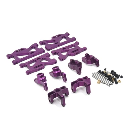 PLOQAZEH Für Wltoys 1/14 144010 144001 144002 1/12 124016 124017 124018 124019 Metall Für Schaukel Arm Lenkung Tasse RC Auto Upgrade Teile Zubehör RC Autoteile(Purple) von PLOQAZEH
