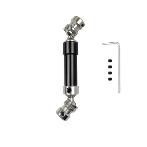 PLOQAZEH Für Wltoys 12427 12423 12428 12429 Metall Hintere Antriebswelle 80mm-100mm 1/12 RC Auto Upgrade Teile Zubehör RC Autoteile(Black) von PLOQAZEH