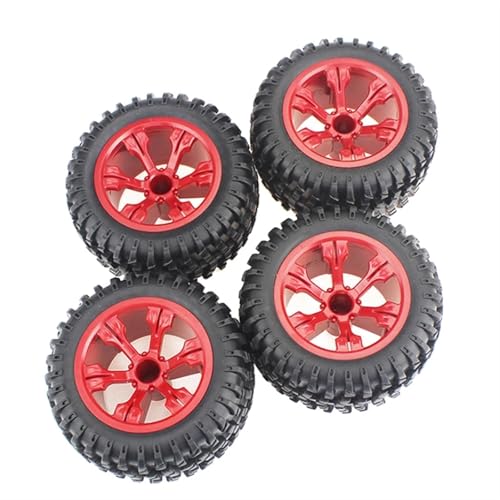 PLOQAZEH Für Wltoys 12428 12423 12628 124019 144001 104001 Für Feiyue FY-03 Für JJRC Q46 Q40 Q39 1/12 RC-Autoersatzteile Upgrade Große Reifen RC Buggy Reifen(Red) von PLOQAZEH