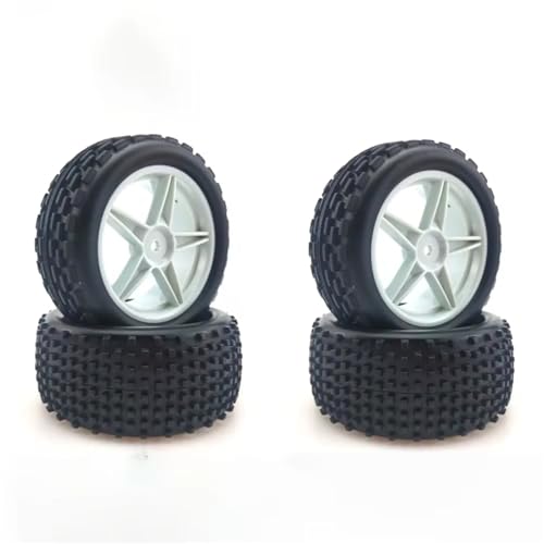 PLOQAZEH Für Wltoys 144001-02 124019 104001 RC Auto Upgrade Teile 1/10 1/12 1/14 Skala Off Road Für Buggy 4 Stücke 85mm Reifen Rad Reifen RC Buggy Reifen(White,B) von PLOQAZEH