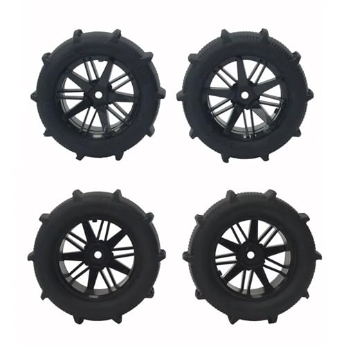 PLOQAZEH Für Wltoys 144001 124019 12428 104001 Für Haiboxing 16889 Für SG1601 RC-Auto-Tuning-Teile 4-TLG. 80-mm-Schnee-Sand-Reifen-Reifenrad RC Buggy Reifen von PLOQAZEH