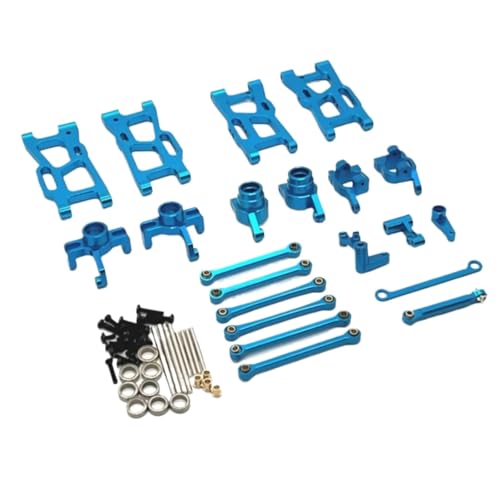 Für Wltoys 144016 144018 1/14 Metall Lenkung Tasse Hub Carrier Für Schaukel Arm Link Stange Lenkung Kit RC Auto Upgrade Teile Zubehör RC Autoteile(Blue) von PLOQAZEH