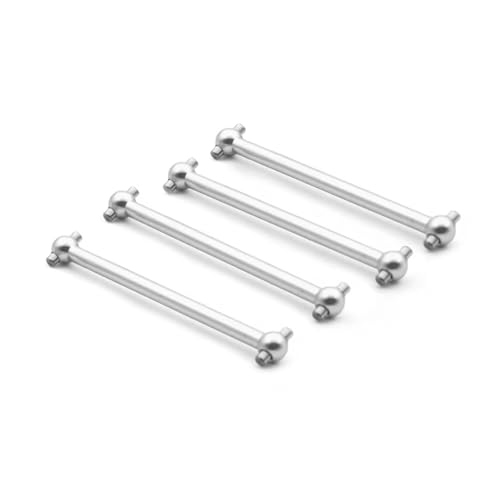 PLOQAZEH Für Wltoys A959B A949 A959 A969 A979 K929 Für Himoto E18 Spino Für HSP A959-07 1/18 4 Stücke Metall Antriebswelle Dogbone RC Auto Upgrade Teile RC Autoteile(Silver) von PLOQAZEH