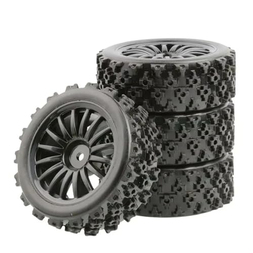 PLOQAZEH Für Wltoys Für HSP 1:10 1:12 1:14 1:16 Ersatzteile Felge Gummireifen Reifen RC Automodell Upgrade Zubehör RC Buggy Reifen(Black) von PLOQAZEH
