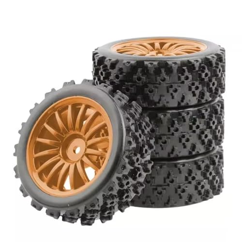 PLOQAZEH Für Wltoys Für HSP 1:10 1:12 1:14 1:16 Ersatzteile Felge Gummireifen Reifen RC Automodell Upgrade Zubehör RC Buggy Reifen(Brown) von PLOQAZEH