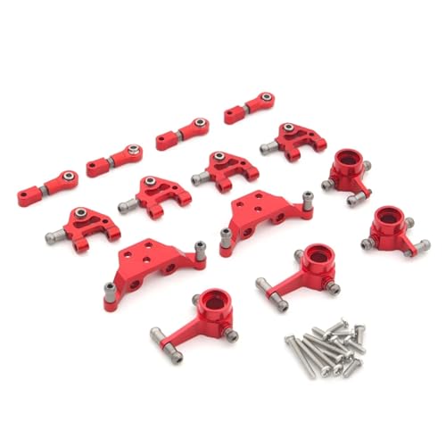 PLOQAZEH Für Wltoys P929 P939 K979 K989 K999 K969 1/28 Metall Stoßdämpfer CVD Lenkung Tasse Für Schaukel Arm Set RC Auto Verbesserte Teile RC Autoteile(Red,Set 5) von PLOQAZEH