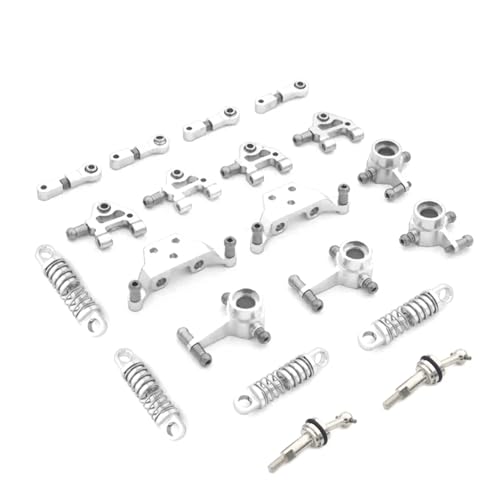 PLOQAZEH Für Wltoys P929 P939 K979 K989 K999 K969 1/28 Metall Stoßdämpfer CVD Lenkung Tasse Für Schaukel Arm Set RC Auto Verbesserte Teile RC Autoteile(Silver,Set 7) von PLOQAZEH