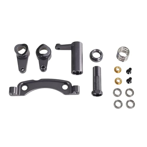 PLOQAZEH Für ZD Für Racing DBX-10 10427S 9106S 1/10 RC Auto Metall Lenkung Montage Fernbedienung Autos Upgrade Teile Geändert Zubehör RC Autoteile(Grey) von PLOQAZEH