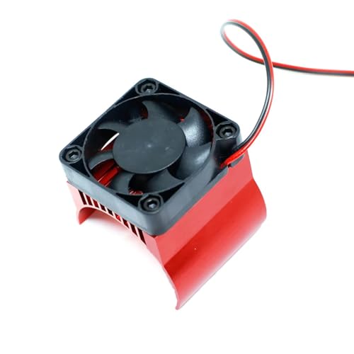 PLOQAZEH RC Autoteile Für Absima Für CR 1,8 Für Yucatan Für Yikong Für YK4082 Für YK4083 1/8 42mm Motor Lüfter Kühlkörper RC Crawler Auto Upgrade Teile(Red) von PLOQAZEH