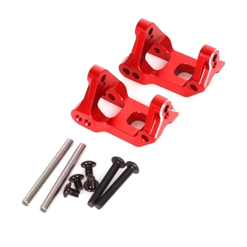PLOQAZEH RC Autoteile Für Arrma 1/10 Für Gorgon Für Monster Für LKW 4x2 Metall Upgrade Teile Lenkung Block Hub Carrier Suspension Arm RC Auto Upgrade Teile(Red,Caster Block) von PLOQAZEH
