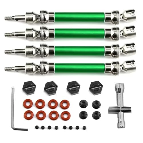 PLOQAZEH RC Autoteile Für Arrma Für Big Für Rock V3 3S Für BLX 4X4 1/10 Metall Stahl Vorne Hinten Antriebswelle CVD RC Auto Upgrades Teile Zubehör(Green) von PLOQAZEH
