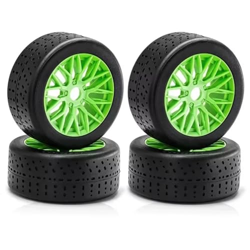 PLOQAZEH RC Autoteile Für Arrma Für Infraction Für Felony Für Limitless 1/7 4 Stücke 100 X42mm 42/100 Reifen Reifen 17mm Rad Hex RC Auto Upgrade Teile Zubehör(Green) von PLOQAZEH