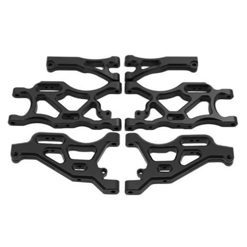 PLOQAZEH RC Autoteile Für Arrma Für Infraction Für Limitless 6S 1/7 Für Typhon 6S 1/8 6 Stücke Metall Vorderen Und Hinteren Suspension Arm Set RC Auto Upgrade Teile(Black) von PLOQAZEH