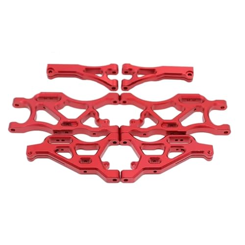 PLOQAZEH RC Autoteile Für Arrma Für Infraction Für Limitless 6S 1/7 Für Typhon 6S 1/8 6 Stücke Metall Vorderen Und Hinteren Suspension Arm Set RC Auto Upgrade Teile(Red) von PLOQAZEH