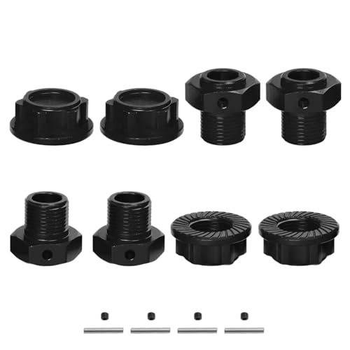 PLOQAZEH RC Autoteile Für Arrma Für Kraton Für Outcast 4S V2 Für BLX 1/10 Für Mojave 4S Für BLX 1/8 4 Stücke Metall 17mm Rad Hex Hub Adapter RC Auto Upgrade Teile(Black) von PLOQAZEH