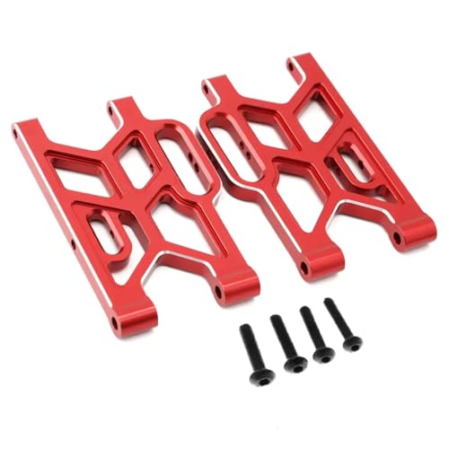 PLOQAZEH RC Autoteile Für Arrma Für Mojave 1/8 Rc Auto Aluminiumlegierung Vorderradaufhängung ARA330789 Verbesserte Ersatzteile Schwarz(Red) von PLOQAZEH