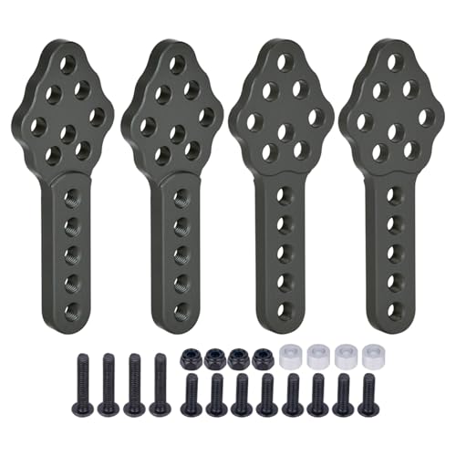 PLOQAZEH RC Autoteile Für Axial Für SCX10 90046 Für TRX-4 D90 D110 1/10 4-teilige Aluminium-Stoßdämpferhalterung RC Crawler Car Upgrade-Teile(Black,Size2) von PLOQAZEH
