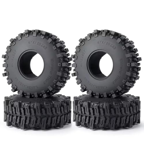 PLOQAZEH RC Autoteile Für Axial Für SCX10 D90 Für TRX4 Für SCX10 III Für Capra Für Wraith 1/10 Gummireifen Radreifen 1,9 Zoll/2,2 Zoll RC-Auto-Upgrade-Teile(1.9inch4pcs) von PLOQAZEH