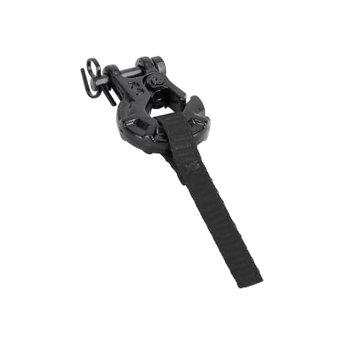 PLOQAZEH RC Autoteile Für Axial Für SCX10 Für TRX4 Für TRX6 1/10 Metallwindenhaken Mit Windenzuggurt Tags Dekoration RC Crawler Auto Upgrade Teile(Black) von PLOQAZEH