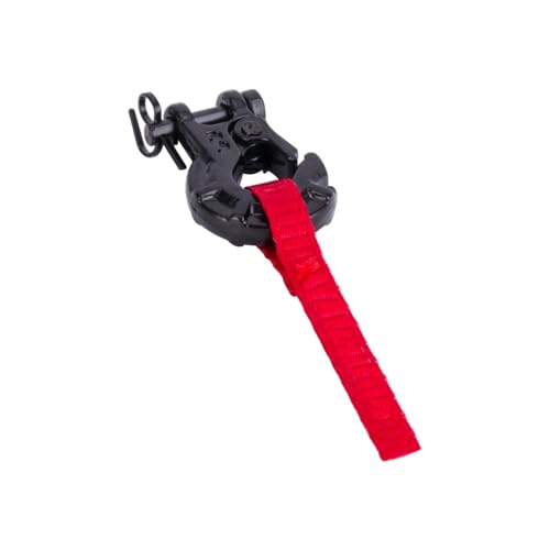 PLOQAZEH RC Autoteile Für Axial Für SCX10 Für TRX4 Für TRX6 1/10 Metallwindenhaken Mit Windenzuggurt Tags Dekoration RC Crawler Auto Upgrade Teile(Red) von PLOQAZEH