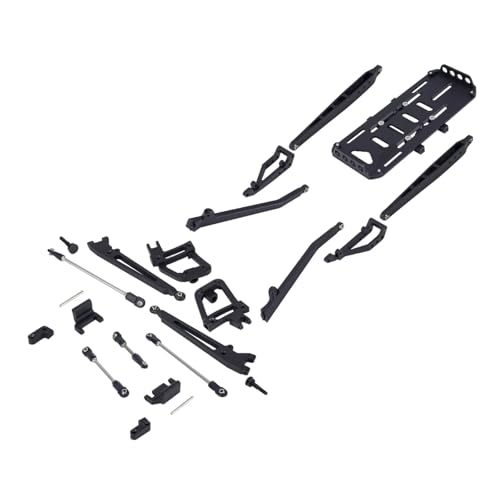 PLOQAZEH RC Autoteile Für Axial Für SCX10 I II 90046 90047 Twin I-Beam 2WD Pre-Runner 1/10 Aluminium Suspension Conversion Kit RC Crawler Achse Upgrade Teil(Black) von PLOQAZEH
