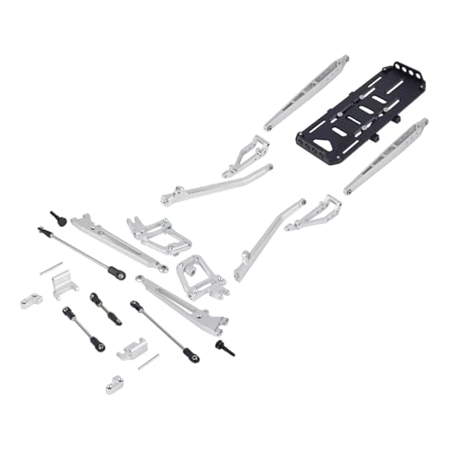 PLOQAZEH RC Autoteile Für Axial Für SCX10 I II 90046 90047 Twin I-Beam 2WD Pre-Runner 1/10 Aluminium Suspension Conversion Kit RC Crawler Achse Upgrade Teil(Silver) von PLOQAZEH