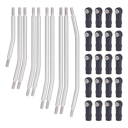 PLOQAZEH RC Autoteile Für Axial Für SCX10 II 1/10 90046 313/324 Mm Metall RC Crawler Auto RC Links Obere Untere Verknüpfung Für Chassis Link Set Mit Kunststoff Stange Enden(324mm) von PLOQAZEH