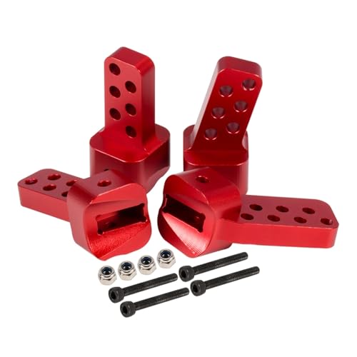 PLOQAZEH RC Autoteile Für Axial Für SCX10 II 90046 1/10 Für LCG Rigs4Pcs CNC Aluminium AR44 Axle Link Riser Anti-Squat-Halterungen RC Crawler Für Chassis DIY Upgrade(Red) von PLOQAZEH