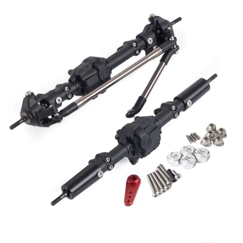 PLOQAZEH RC Autoteile Für Axial Für SCX10 II 90046 47 Für RGT 86100 1/10 Kunststoff Gerade Vorder-Hinterachse Set Mit Metall Vorwärts Rückwärts Kegelrad RC Crawler(Reverse Axle Set) von PLOQAZEH