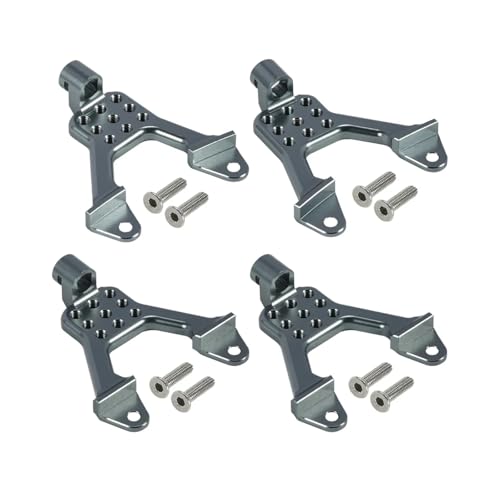 PLOQAZEH RC Autoteile Für Axial Für SCX10 II 90046 90047 1/10 4Pcs Aluminium Vorne Hinten Shock Tower Montieren RC Crawler Auto Für Chassis Suspension DIY(Gray) von PLOQAZEH