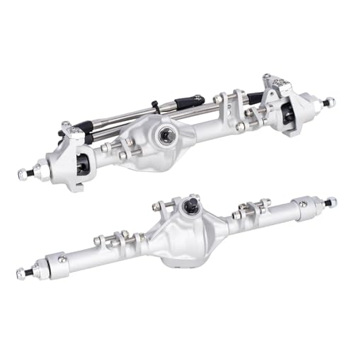 PLOQAZEH RC Autoteile Für Axial Für SCX10 II VS4-10 1/10 CNC Aluminium Achse Legierung Vorne Und Hinten Gerade Achsen RC Crawler Upgrade Teile Ersatz Teile(Silver,Front Rear) von PLOQAZEH