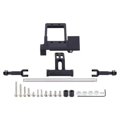 PLOQAZEH RC Autoteile Für Axial Für SCX10 III 1/10 Aluminium BAT Servo Halterung Mit Hydraulische Lenkung Link Portal Achse Für LCG Für Chassis DIY Teile(Black) von PLOQAZEH