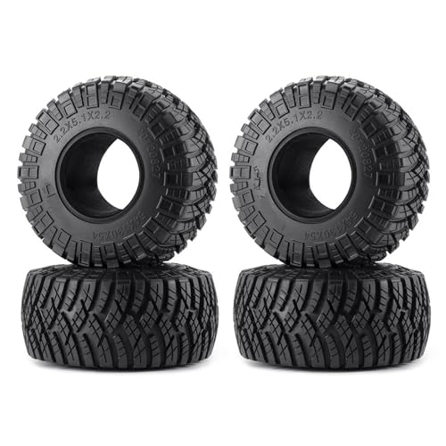 PLOQAZEH RC Autoteile Für Axial Für SCX10 III Für Capra Für TRX-4 1/10 RC Auto Für Monster Truck Upgrade Teile 2,2 Zoll Gummi Reifen Rad Reifen Mit Schaum Auto Zubehör(130mm) von PLOQAZEH