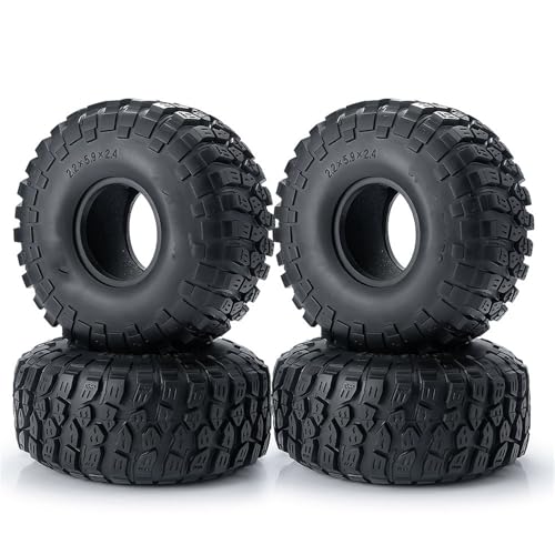 PLOQAZEH RC Autoteile Für Axial Für SCX10 III Für Capra Für TRX-4 1/10 RC Auto Für Monster Truck Upgrade Teile 2,2 Zoll Gummi Reifen Rad Reifen Mit Schaum Auto Zubehör(150mm) von PLOQAZEH