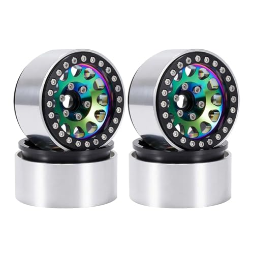 PLOQAZEH RC Autoteile Für Axial Für SCX10 III Für Capra Für TRX4 VS4-10 TF2 D90 BRX02 GS02F CMX 1/10 1,9 Zoll Bunte Räder Felge RC Crawler Auto Beadlock Aluminium von PLOQAZEH