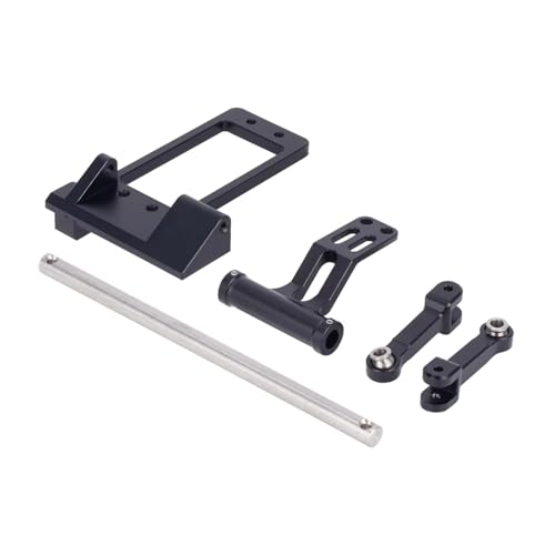 PLOQAZEH RC Autoteile Für Axial Für SCX10 III Portal Achse Für LCG Für Chassis DIY Teile 1/10 RC Auto Crawler Voll Hydraulische Lenk Zylinder Kit Mit BTA Servo Halterung(Black) von PLOQAZEH