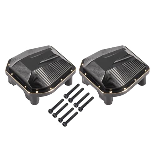 PLOQAZEH RC Autoteile Für Axial Für SCX10 PRO 1/10 Skala RC Comp Auto Crawler 4x4 Für LCG Für Chassis Vordere Hinterachse Upgrade Teile 33g Schwarz Beschichtung Messing Diff Abdeckung(2 pcs) von PLOQAZEH