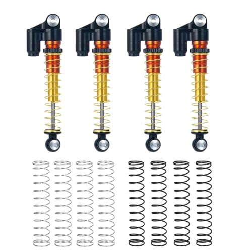 PLOQAZEH RC Autoteile Für Axial Für SCX24 Für Deadbolt C10 Für Wrangler Für Gladiator Für Bronco 1/24 43mm Aluminium Stoßdämpfer Dämpfer RC Crawler Auto Teile(Black Orange) von PLOQAZEH