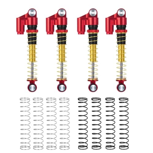 PLOQAZEH RC Autoteile Für Axial Für SCX24 Für Deadbolt C10 Für Wrangler Für Gladiator Für Bronco 1/24 43mm Aluminium Stoßdämpfer Dämpfer RC Crawler Auto Teile(Red Black) von PLOQAZEH