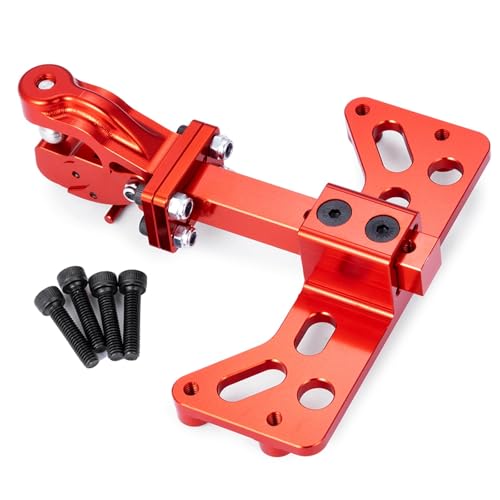 PLOQAZEH RC Autoteile Für Axial Für SCX6 Für AXI05000 Für Wrangler 1/6 Modifikation Aluminiumlegierung Heckstoßstange Verstellbare Anhängerkupplung Abschlepphaken RC Auto Upgrade Teile(Red) von PLOQAZEH