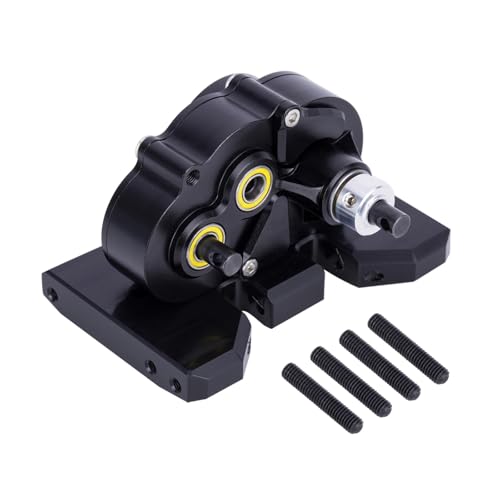 PLOQAZEH RC Autoteile Für Axial Für Scx10 II Pro Für LCG 1/10 Für Chassis Gerade Achse CNC Leichte Einstellbare Getriebe OD-3 Overdrive Übertragung(Black) von PLOQAZEH