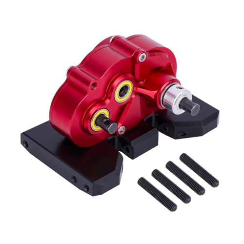 PLOQAZEH RC Autoteile Für Axial Für Scx10 II Pro Für LCG 1/10 Für Chassis Gerade Achse CNC Leichte Einstellbare Getriebe OD-3 Overdrive Übertragung(Red) von PLOQAZEH