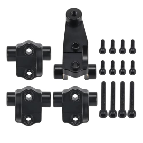 PLOQAZEH RC Autoteile Für Bronco Für Defender Für TRX4 1/10 RC 4-teilige Schwarze Messing-Verbindungshalterungen Für Die Vorder- Und Hinterachse Aufhängungsmontagesatz Crawler Für Chassis-Upgrade von PLOQAZEH