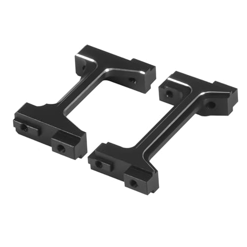 PLOQAZEH RC Autoteile Für Bronco Für Defender Für TRX4-M 1/18 Aluminium CNC Stoßstangenhalterung RC Crawler Car Für Chassis Upgrade Ersatzzubehör(Black) von PLOQAZEH