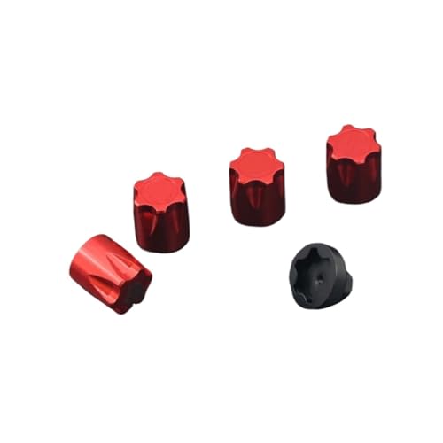 PLOQAZEH RC Autoteile Für Capra Für Axial Für SCX10 D90 Für TRX4 TF2 CC01 1/10 Metallfelgen-Mittelkappe Kappe M4-Mutter 4PCS RC Crawler Car Upgrade(Red) von PLOQAZEH