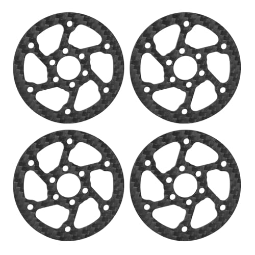PLOQAZEH RC Autoteile Für Capra Für SCX10 Pro GSPEED UGRC Für LCG 1/10 1,9 ''Felgen 1/4Pcs Carbon Fiber Wheel Face RC Crawler Car Für Chassis Building(4PCSC) von PLOQAZEH