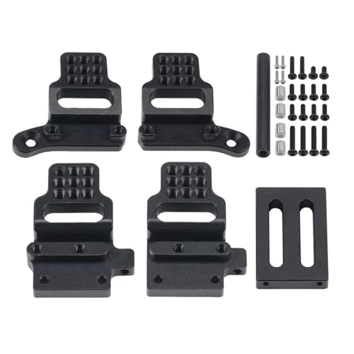PLOQAZEH RC Autoteile Für Defender Für Bronco Für TRX4-M 1/18 Stoßdämpfer Aus Aluminiumlegierung, Mehrloch-Extender RC-Auto-Crawler Für Chassis-Aufhängungs-Upgrade(Black) von PLOQAZEH