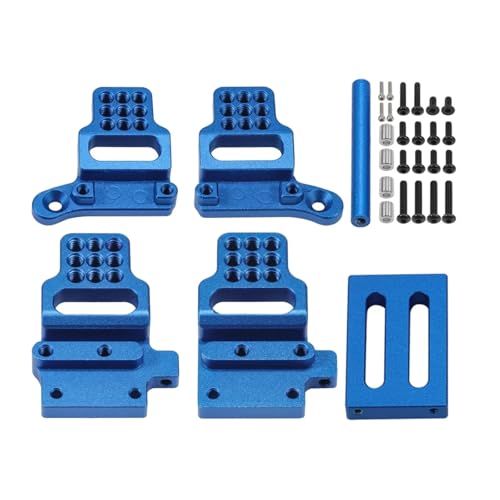 PLOQAZEH RC Autoteile Für Defender Für Bronco Für TRX4-M 1/18 Stoßdämpfer Aus Aluminiumlegierung, Mehrloch-Extender RC-Auto-Crawler Für Chassis-Aufhängungs-Upgrade(Blue) von PLOQAZEH